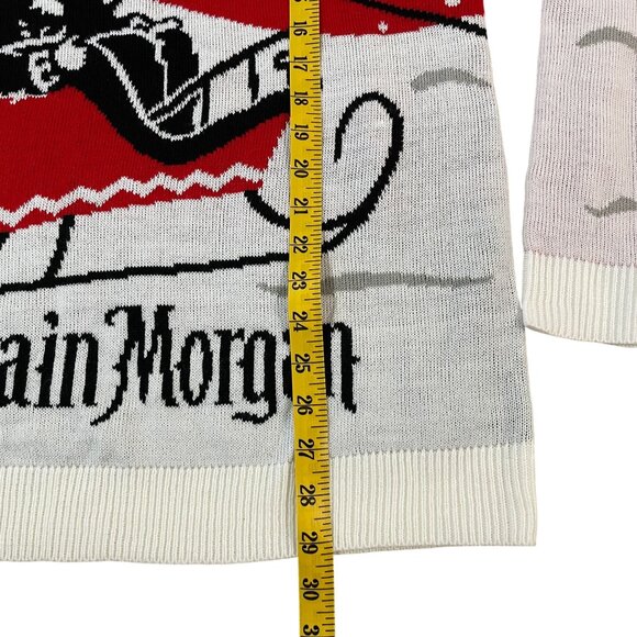 Captain Morgan Ugly Christmas Sweater Adult Size Medium Red White Holiday Party - Picture 4 of 5
